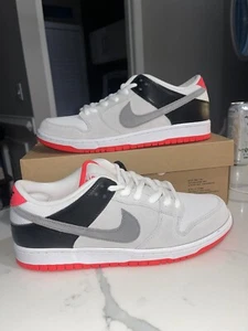 Size 10.5 Nike SB Dunk Low Infrared Orange Label 2020 Gray CD2563-004 - Picture 1 of 7