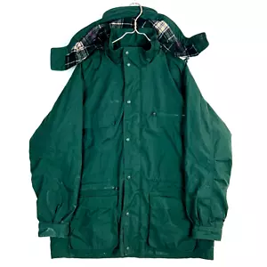Vintage Eddie Bauer Windbreaker Jacket XL Green Full Zip Wool Blanket Lined 90s - Picture 1 of 3