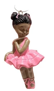 African American Ballerina Girl Christmas Tree Ornament Ballet Dancer Retired - Picture 1 of 3