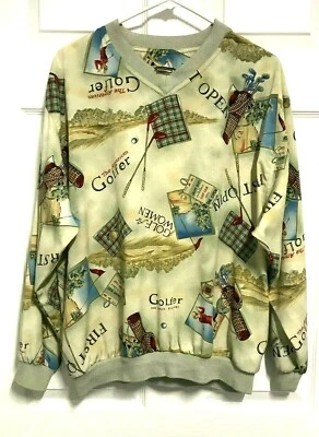 TAIL Vintage Men Golf First Open Pictorial Prints Pullover Lightweight Jacket S  - Изображение 1 из 4