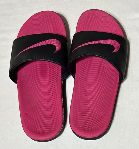 Slip on Nike Youth Slides rosa e nero con logo B19353 001 taglia 4 anni