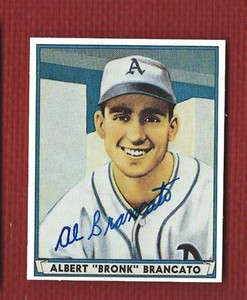 ALBERT AL BRANCATO Autograph Auto 1939-45 PHILADELPHIA A'S Signed 