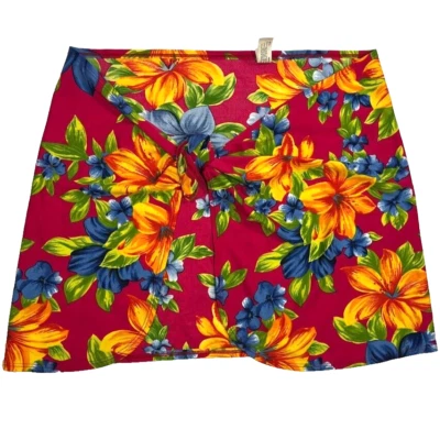 VTG Victorias Secret Skirt Swim Cover Up Tropical Pink Floral Sarong y2k Mini SM - Image 1 of 4