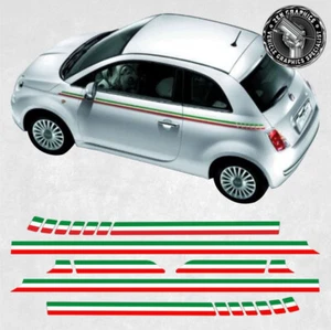 Exact spec Italian side Stripes for Fiat 500  Stickers Decals foils Decorative - Picture 1 of 8