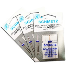 3 x Schmetz Twin Stretch Needle 4.0mm Size 75/11 - Great for Stretch, Synthetics - Picture 1 of 1