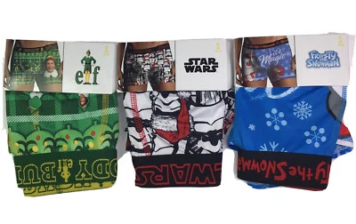 Lote de 3 Calzoncillos Boxer Navidad Star Wars Elfo Frosty el Muñeco de Nieve Talla S Foto 1 de 4