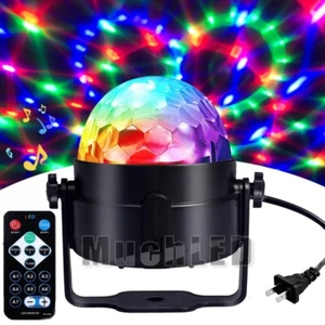 Luz estroboscópica LED activada por sonido giratorio 7 colores y enchufe USB remoto para automóvil hogar - Imagen 1 de 12
