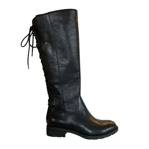 Botas altas Sofft Sharnell II para mujer EE. UU. 6 M cuero negro con cordones espalda hasta la rodilla - Imagen 1 de 11