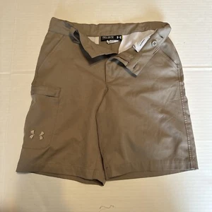 Under Armour Khaki Nylon Cargo Shorts Boys Sz Youth Medium YMD Adjustable Waist - Picture 1 of 8