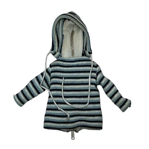 Barbie Striped Hooded Zip Up Sweater 1960s Holiday #975 - Picture 1 of 5