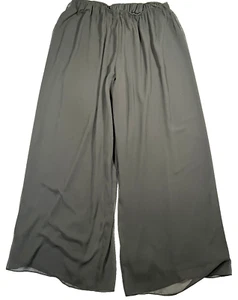 Alex Evenings Women's Sheer Flowy Wide Leg Pull-On Pants Black Size 1X - Picture 1 of 6