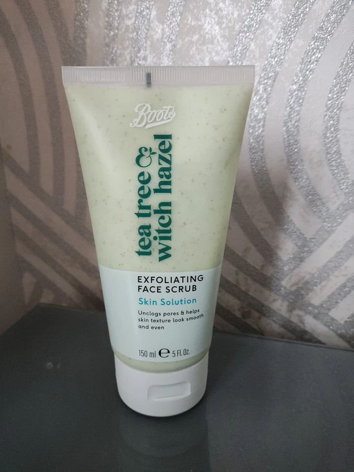 New Boots Tea Tree & Witch Hazel Exfoliating Face Scrub 150ml Skin Pores Smooth - Image 1 of 1