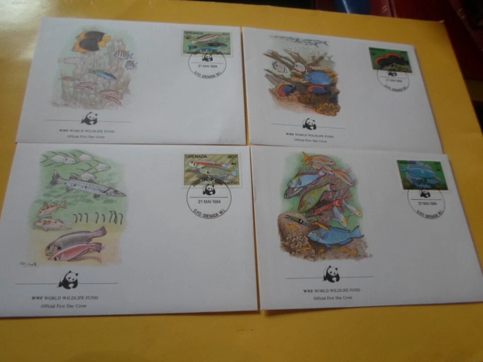 Grenada 1984 WWF Coral Fish 4 FDC First Day Covers - Image 1 of 1