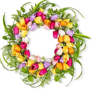 Spring Decorations 22 Inch Summer Wreaths for Front Door Artificial Spring Wreat - Picture 1 of 3