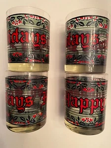 Double Old Fashioned Glasses by Houze, Mid Century Modern, Set of 4 Vintage '70s - Picture 1 of 5