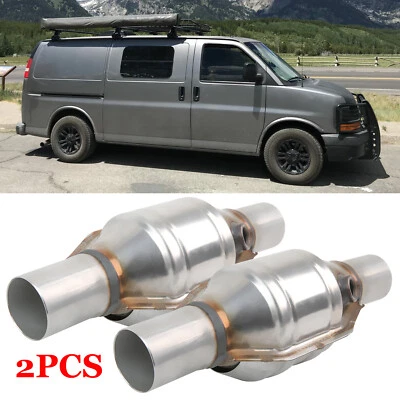 2PCS 2" In/Out Catalytic Converter EPA Approved For Chevrolet Express 2500 3500 - Image 1 of 4