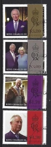 JUEGO DE 4 NUEVOS ZELAND 2023 KING CHARLES III FINO USADO - Imagen 1 de 1