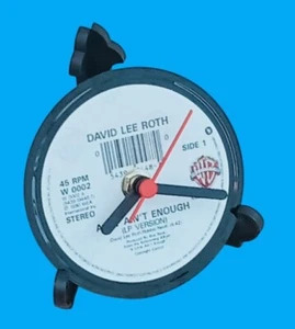 DAVID LEE ROTH CLOCK Side Table Desk Top Upcycled HARD ROCK BAND Vinyl Record 4" - Picture 1 of 11