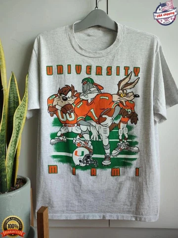 Miami Hurricanes Looney Tunes T-Shirt, Miami Hurricanes funny cotton H10445 Cover