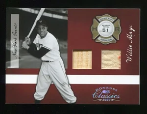 CAMISETA DE BATE USADA WILLIE MAYS 2005 DONRUSS CLASSICS DOBLE JUEGO #d 01/51 ¡¡RARA!!! - Imagen 1 de 2
