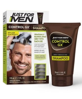 Just For Men Control GX Grey Reducing Shampoo, Gradually Colors Hair 4 Fl Oz  - Image 1 of 4