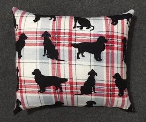 Niedliche handgefertigte Fleece Plaid Silhouette Hund Akzent - Dekokissen 11” x 10” - Bild 1 von 1
