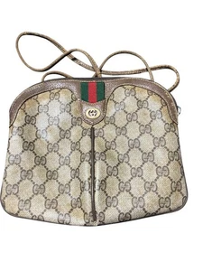 GUCCI Bolso de Hombro Marrón GG Supreme Sherry Line PVC Usado Auténticos Bolsos para Mujer - Imagen 1 de 4