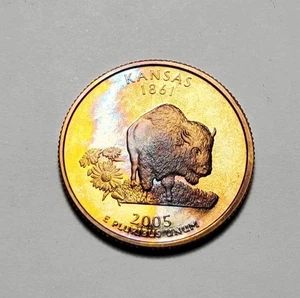 TONED 2005 S KANSAS STATE WASHINGTON QUARTER CLAD PROOF UNC #P2544 - Bild 1 von 2