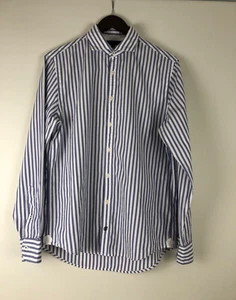 Tommy Hilfiger Shirt Mens M  100s Two Ply Button Down Long Sleeve Stripe - Picture 1 of 11