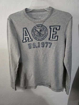 Camisa manga larga American Eagle para hombre talla L gris Foto 1 de 4