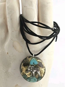 Talisman Elephant Turquoise Orgone Pendant Frequency Protection Luck Health - Picture 1 of 7