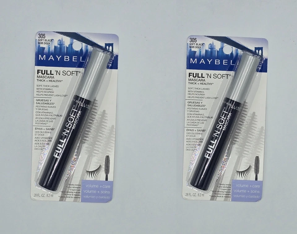 (2pack) Maybelline Full 'N' Soft Mascara - 305 Soft Black - Изображение 1 из 1