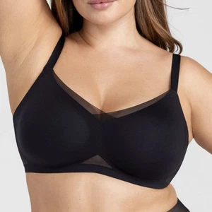 Honeylove Crossover Mesh Wireless Bra 1X 40C/40D Black - Picture 1 of 7