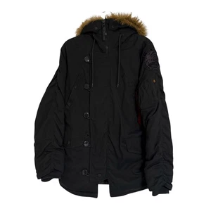 Alpha Industries N3B Parka Mens Small Black Extreme Cold 50th Anniversary Eagle - Picture 1 of 19