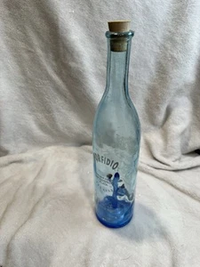 Porfidio Plata Tequila Empty Liquor Bottle Handblown Blue Glass 750mL Cactus Art - Picture 1 of 5