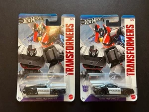 Hot Wheels Transformers Police Ford Mustang GT 3/5 ~ Lot of 2 - Picture 1 of 2
