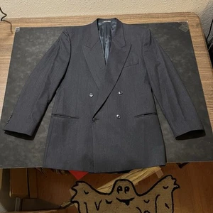 Mani by Giorgio Armani Made In Italy Vintage Wool Blazer Jacket Black Striped 44 - Picture 1 of 11