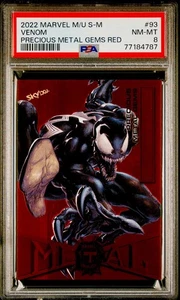 2022 UD Marvel Metal Universe Spider-Man PMG Red /100 Venom #93 PSA 8 🔥! - Picture 1 of 2