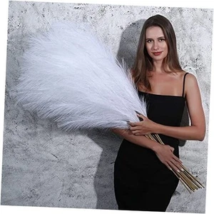 8 Pcs 45 inch Tall Faux Pampas Grass Decor, Large Artificial Pompous White - Picture 1 of 7
