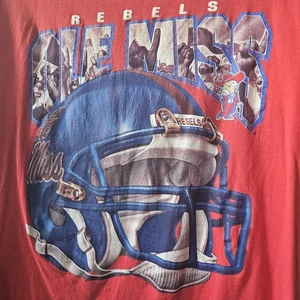 Vintage Ole Miss Rebels T-Shirt Mens Size XL Football University Of Mississippi - Picture 1 of 7