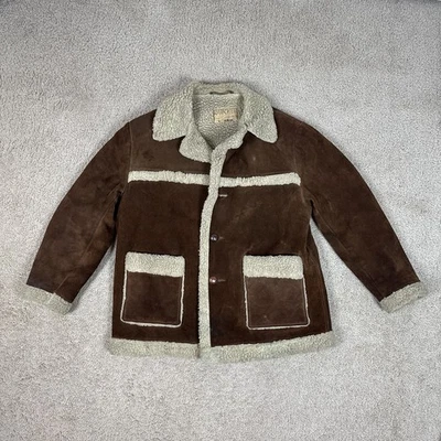 Vintage SCHOTT BROS Rancher Suede Leather Sherpa Western Jacket Coat Men’s 46 - Image 1 of 4