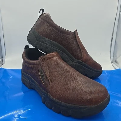 Roper Performance Casual Slip-On Brown Leather Shoes Mens 10.5 Reinforced Toe - Image 1 of 4