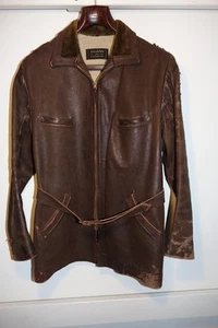 Chaqueta de cuero de caballo a medida de los años 40, Swans of Northampton, cremallera Lightning - Imagen 1 de 18