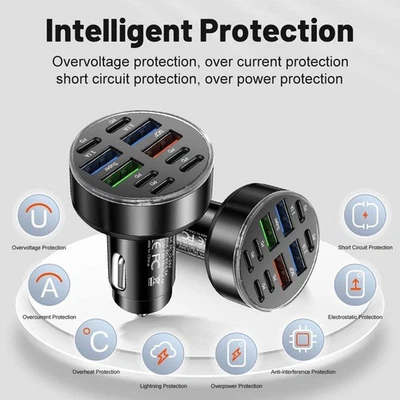 10 Ports USB C Car Charger with Robust Construction for Long lasting Durability - Image 1 of 4