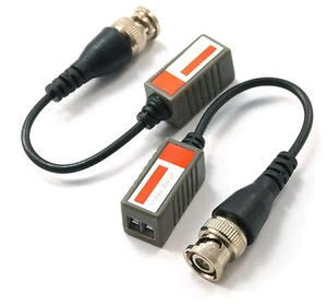10X CAT5/6 to BNC Video Balun With Fly Lead RJ45 CCTV Screw Terminal Transceiver - Foto 1 di 1