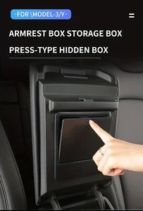Geheimfach unter Armablage für Tesla Model 3 / Y - One Touch Öffnung - Bild 1 von 5