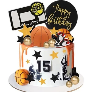 22pcs Basketball Cake Topper Set Party Supplies Kids Birthday Decoration - Picture 1 of 3