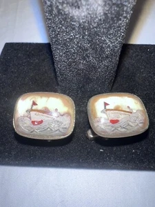 Vintage Boot Schiff Manschettenknöpfe maritim - Bild 1 von 3