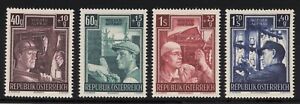 Austria Sc #B273-76 (1951) National Reconstruction Semi-Postal Set Mint VF H