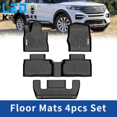Floor Mats Floor Liners Set for 2020-2025 Ford Explorer 3D TPE All Weather - Image 1 of 4